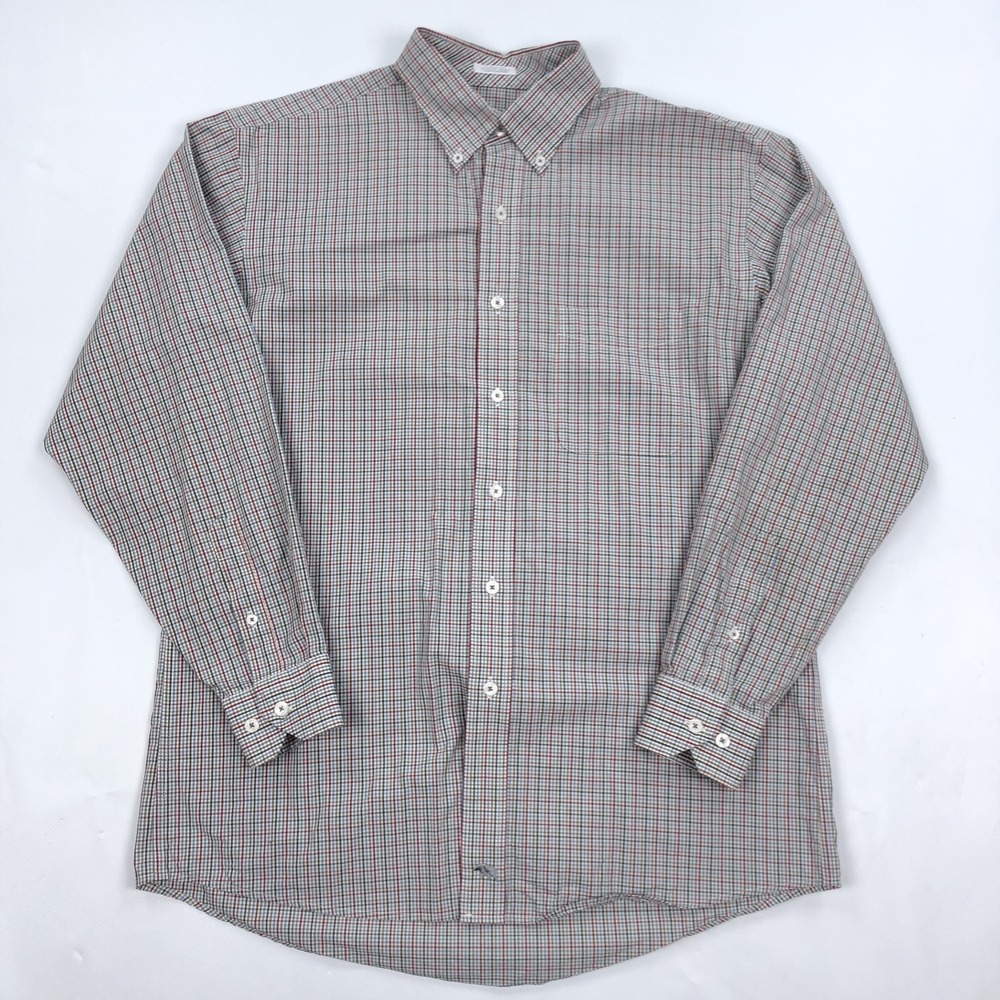 Onward Reserve Men's M Classic Fit Button Down Shirt Plaid 100% Cotton Non-Iron